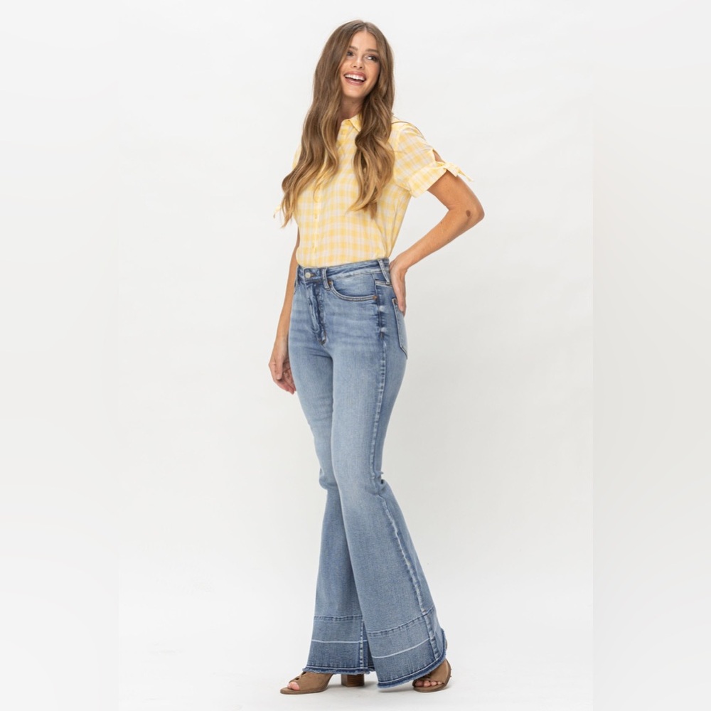 JUDY BLUE | High Waist Tummy Control Release Hem Flare - Style #88486 - Picture 7 of 10